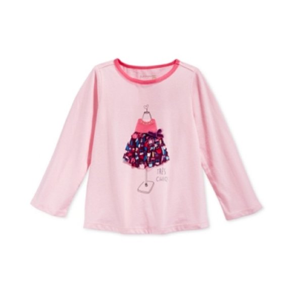 First Impressions Other - First Impressions Baby Girls' Long-Sleeve Tres Chic T-Shirt, Size 12 Months